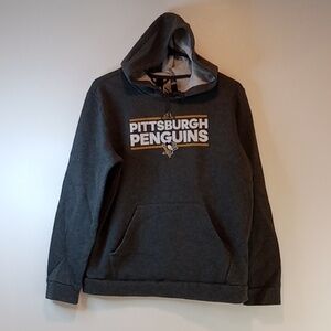 Adidas Pittsburgh Penguins Hoodie Pullover Sweatshirt Youth Sz 16-18 L EUC NICE!